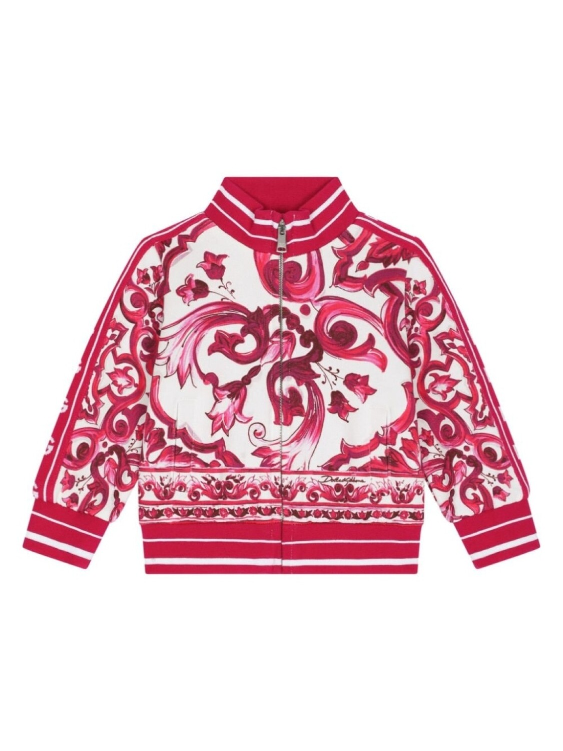 

Dolce & Gabbana Kids куртка на молнии с принтом Majolica, красный