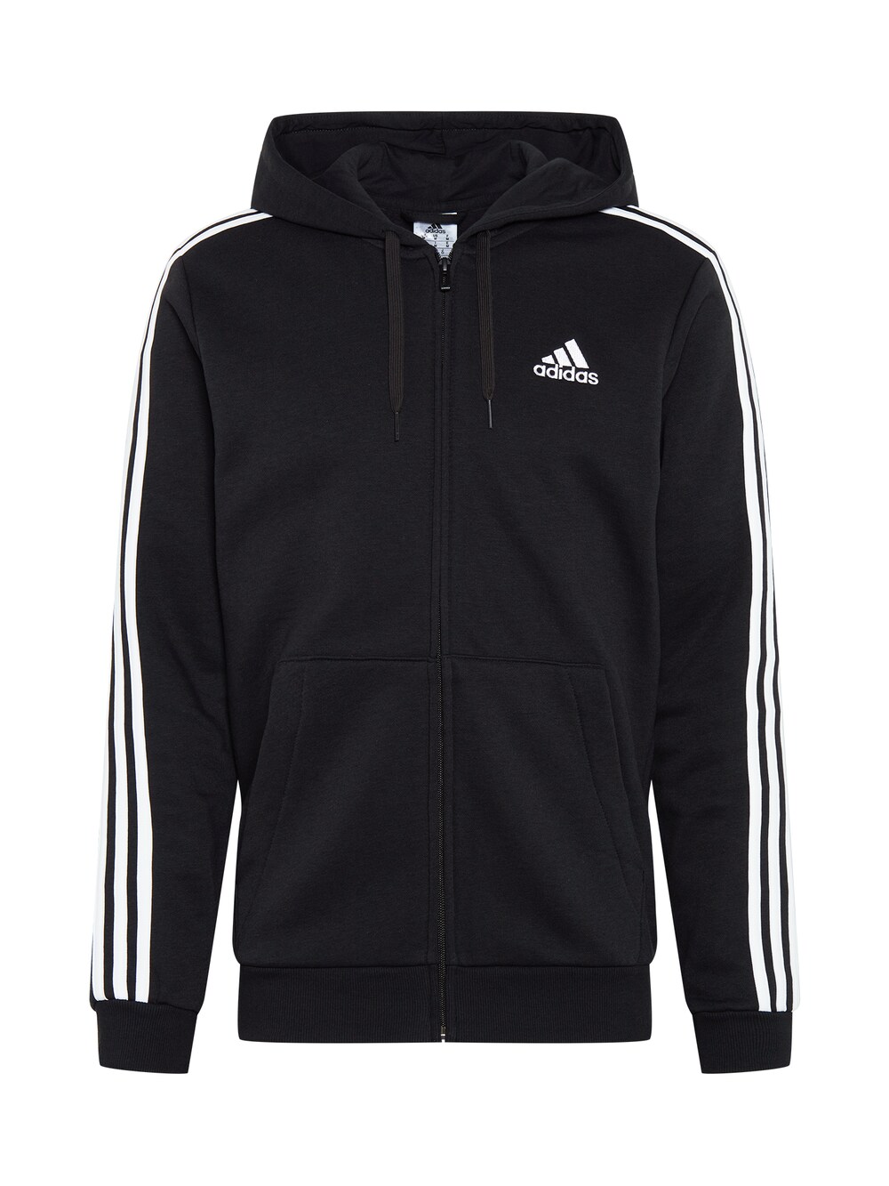 

Узкая спортивная толстовка на молнии Adidas Essentials Fleece 3-Stripes, черный