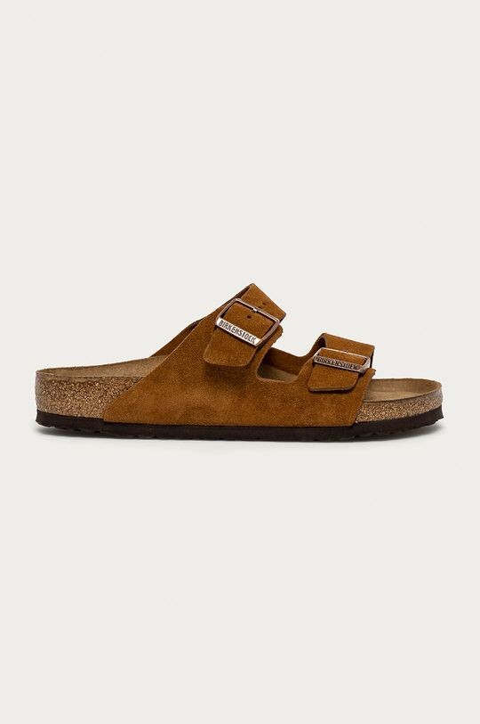 цена Кожаные тапочки Аризона Birkenstock, коричневый