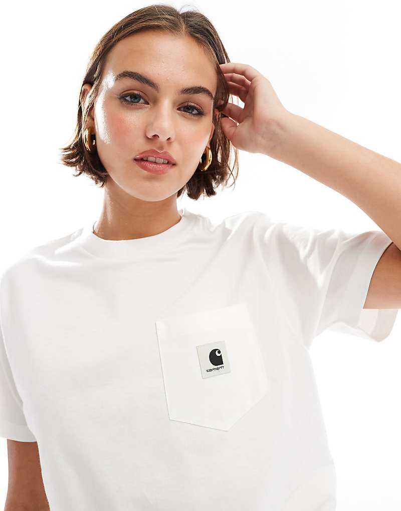 

Carhartt WIP – белая футболка стандартного кроя с карманом