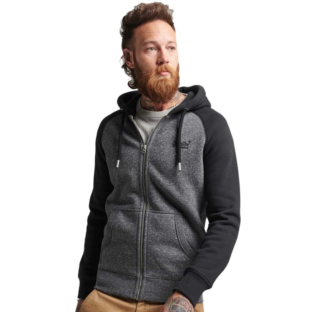 

Толстовка Superdry Vle Baseball Hood Full Zip, серый