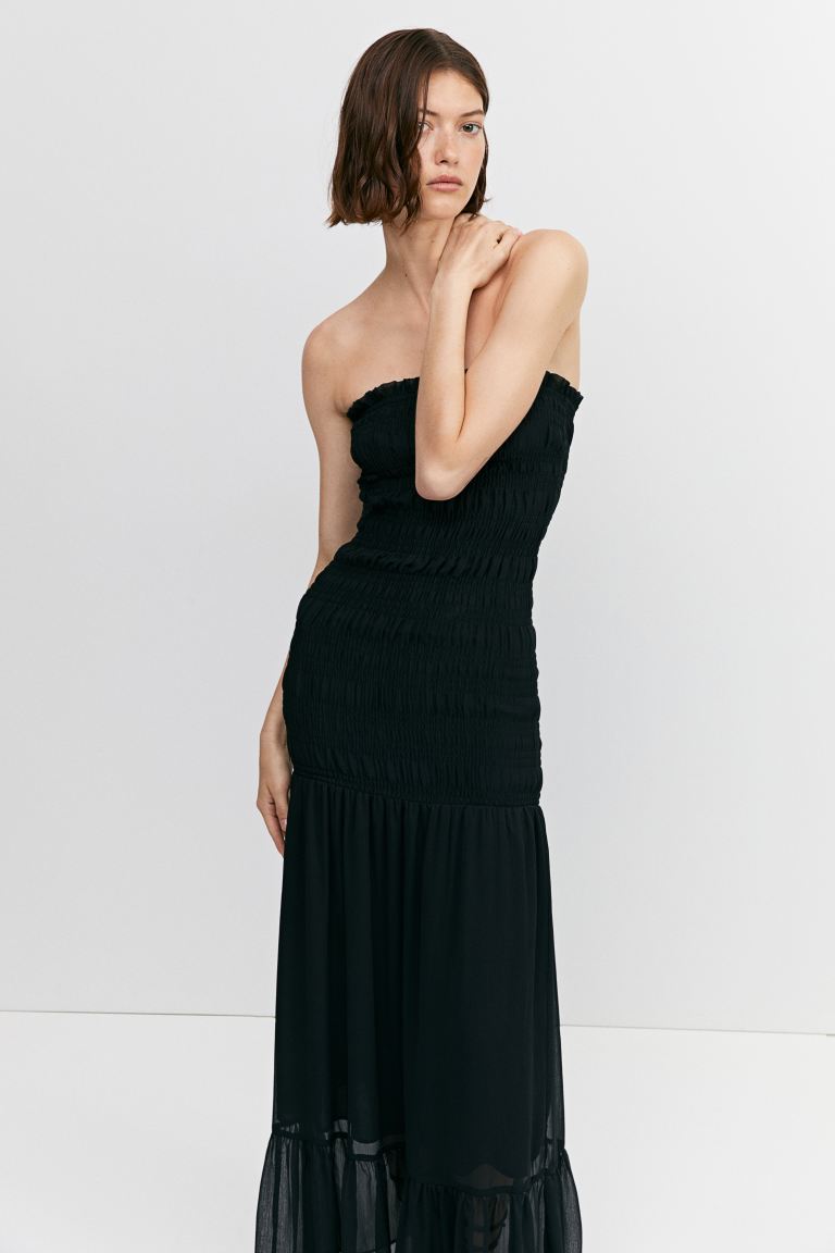 Платье-бандо со сборками H&M цена и фото