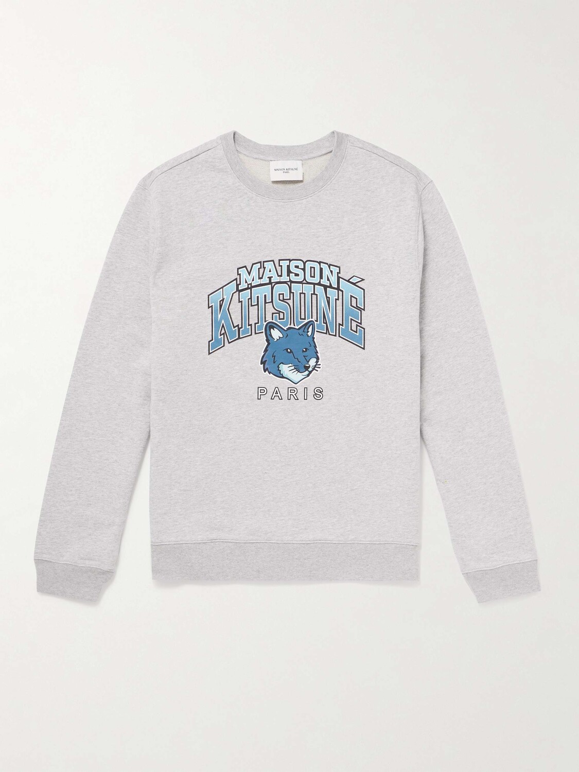 

Толстовка из хлопкового джерси с логотипом Campus MAISON KITSUNÉ, серый