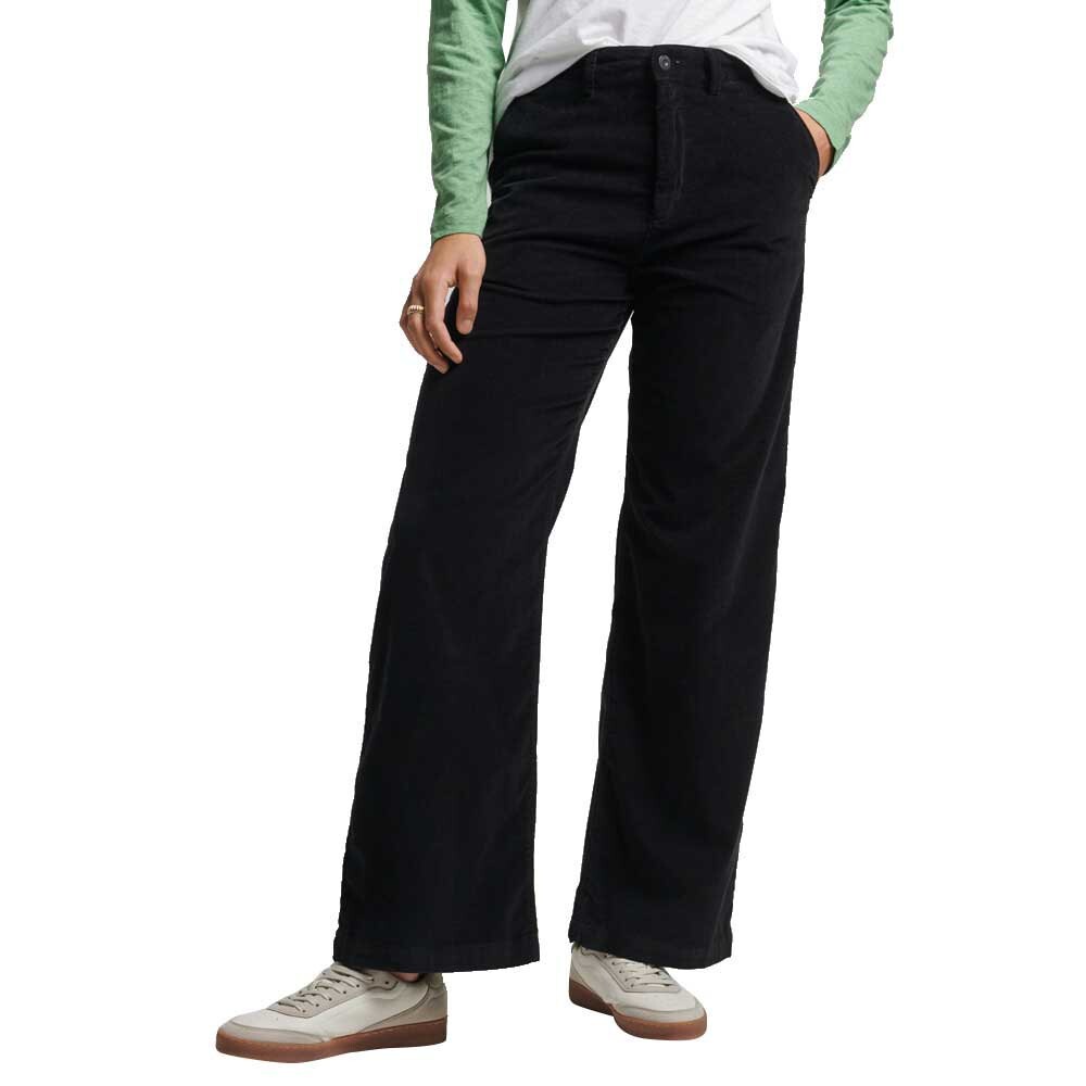 

Брюки Superdry Studios Mid Rise Straight Flare, серый
