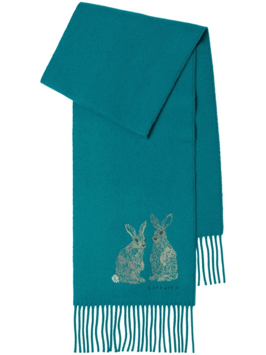 

Burberry кашемировый шарф с вышивкой, синий