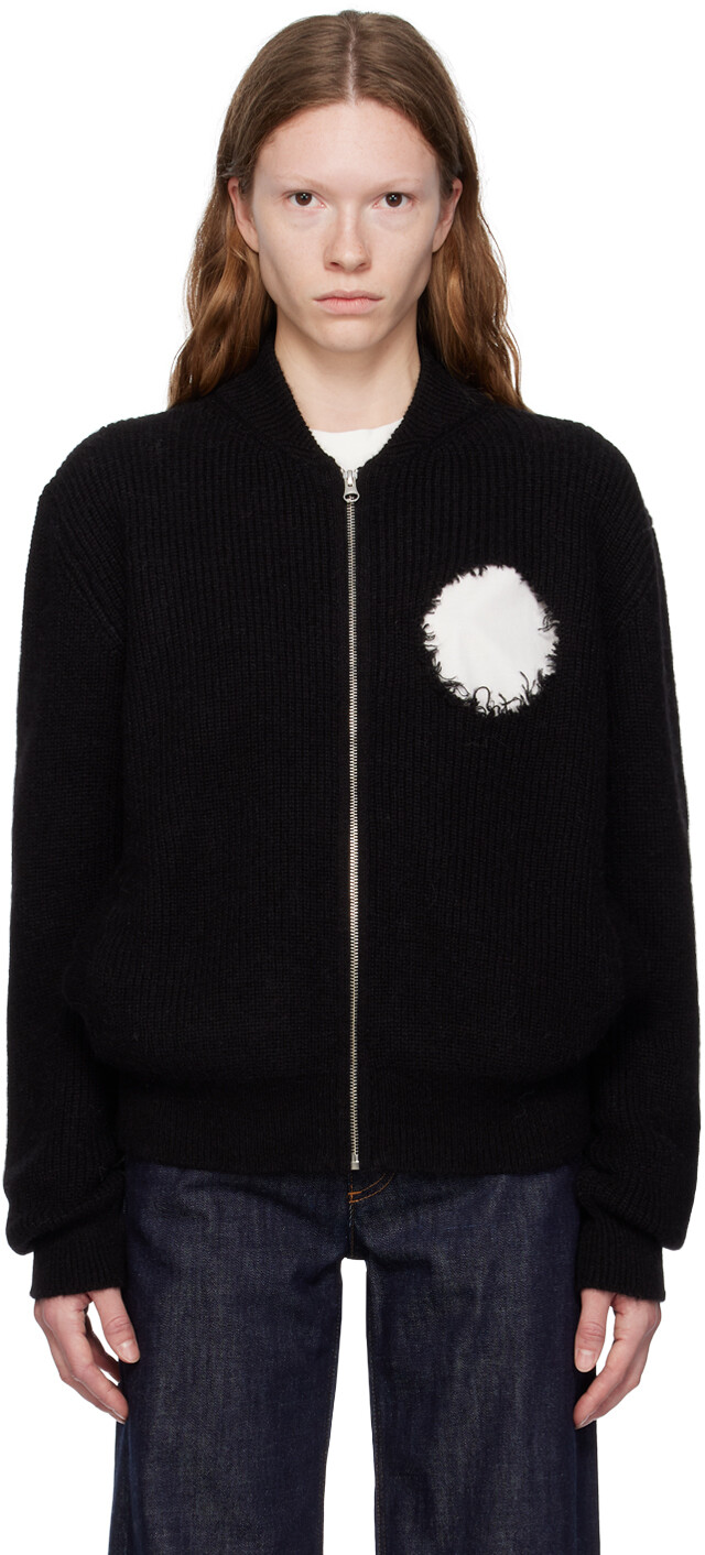 

Черный кардиган с потертостями MM6 Maison Margiela