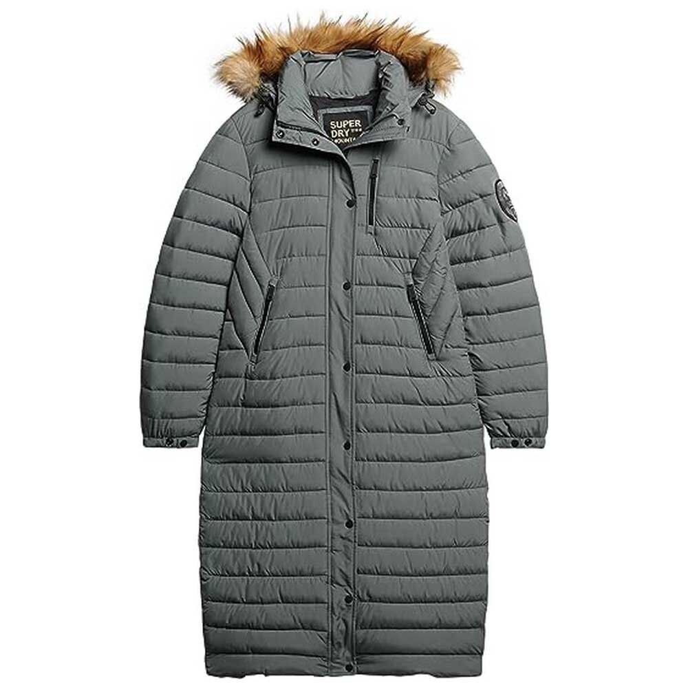 

Пуховик Superdry Fuji Longline, серый