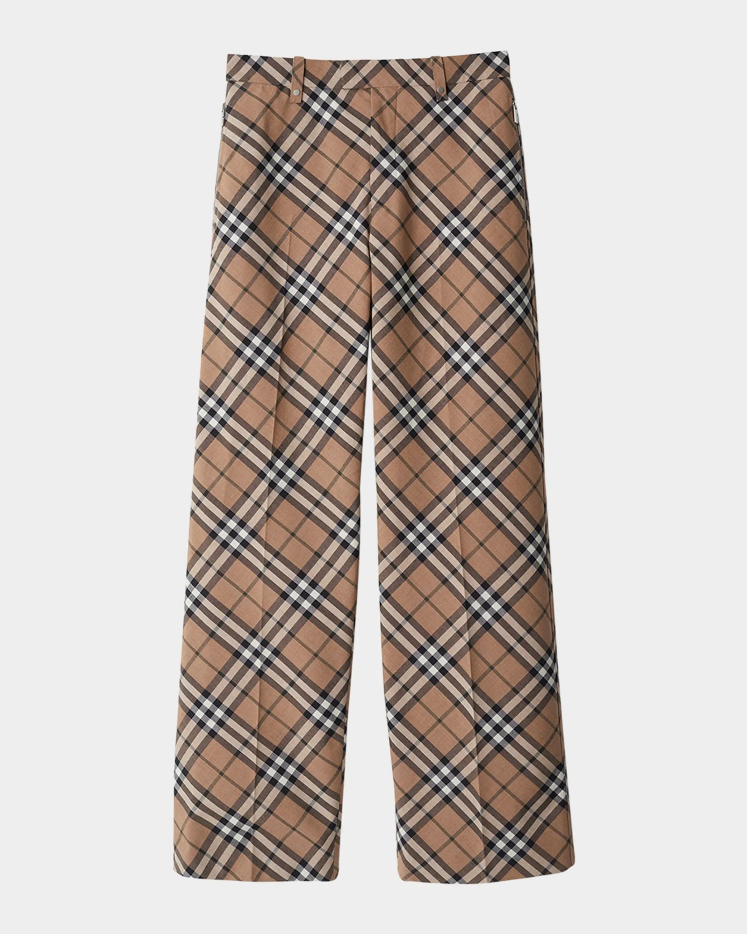 

Мужские брюки в клетку строгого кроя Burberry, цвет Linden Ip Check