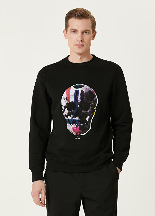 

Толстовка из органического хлопка с принтом черепа Ps By Paul Smith, черный