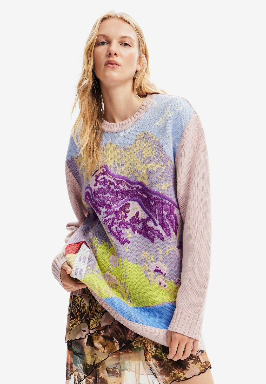 

Свитшот Desigual M CHRISTIAN LACROIX LANDSCAPE, розовый