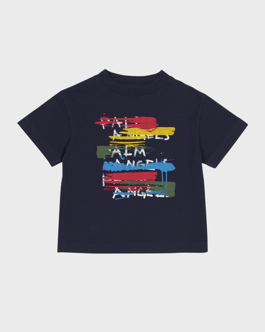 

Футболка с логотипом Paint Brush для мальчиков, размеры 4–12 Palm Angels
