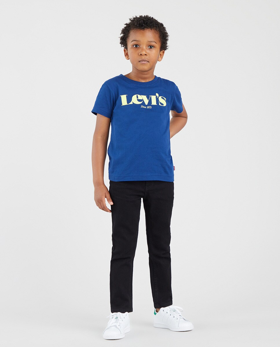 Узкие брюки для мальчика темно-синего цвета Levi's, черный