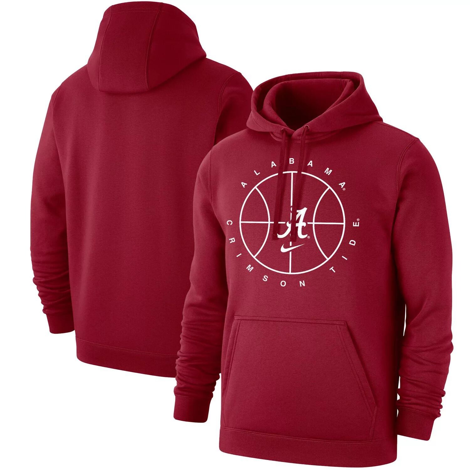 

Мужской флисовый пуловер с капюшоном Nike Crimson Alabama Crimson Tide Basketball Icon Club