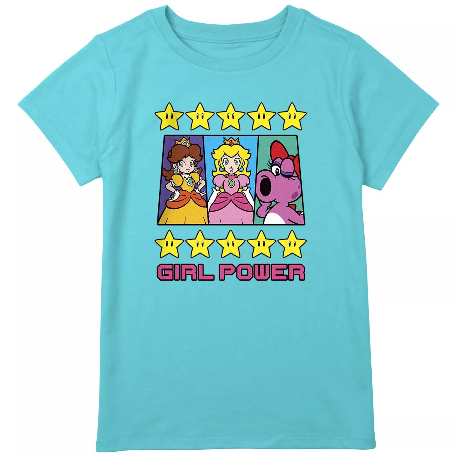 

Футболка Super Mario Girl Power Princess Daisy Peach Birdo Stars для девочек 8–20 лет, стандартного размера и размера плюс Licensed Character