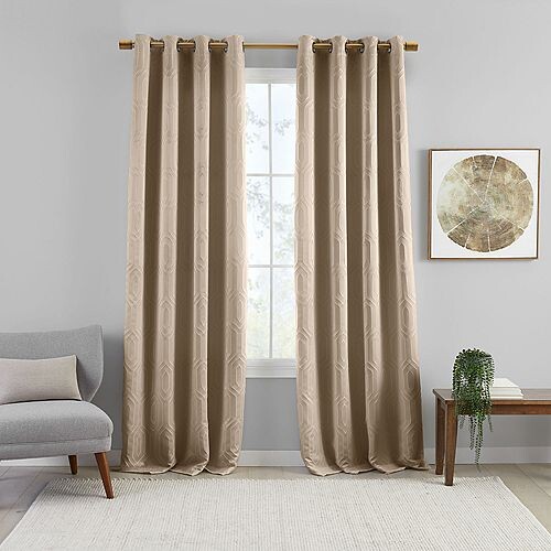 

Плотная оконная занавеска Sunveil Huxley с геометрическим узором, 52 x 95 дюймов Elrene Home Fashions, цвет Tan/Beige