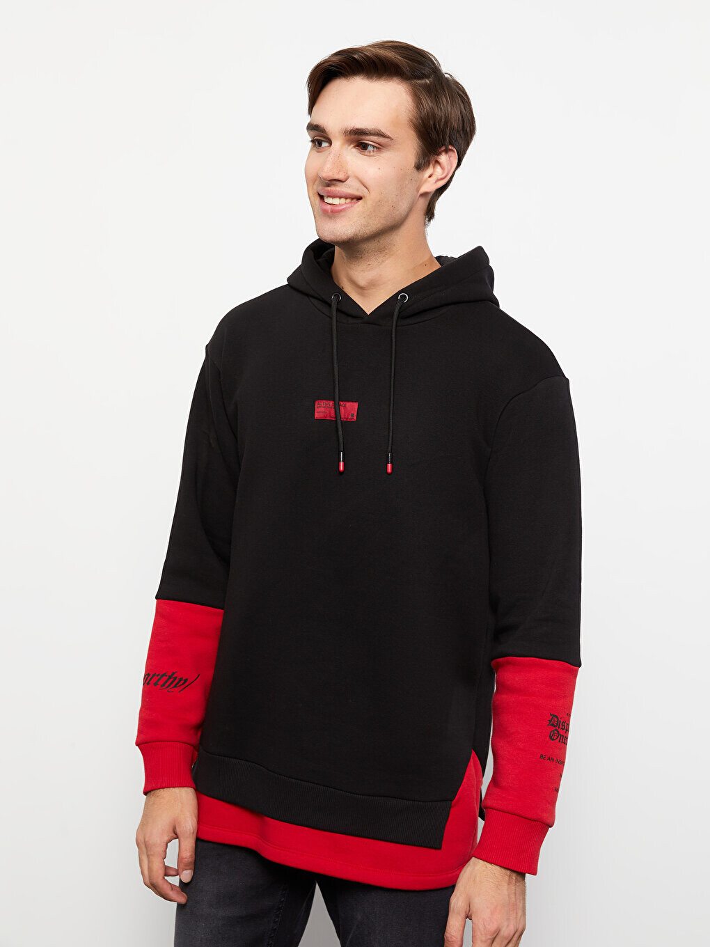 

Мужская толстовка Oversize с длинными рукавами и цветными блоками LCW Casual