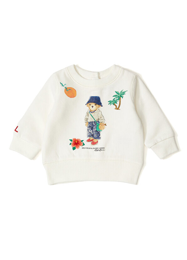 

Белый свитшот с принтом плюшевых мишек для маленьких девочек Polo Ralph Lauren