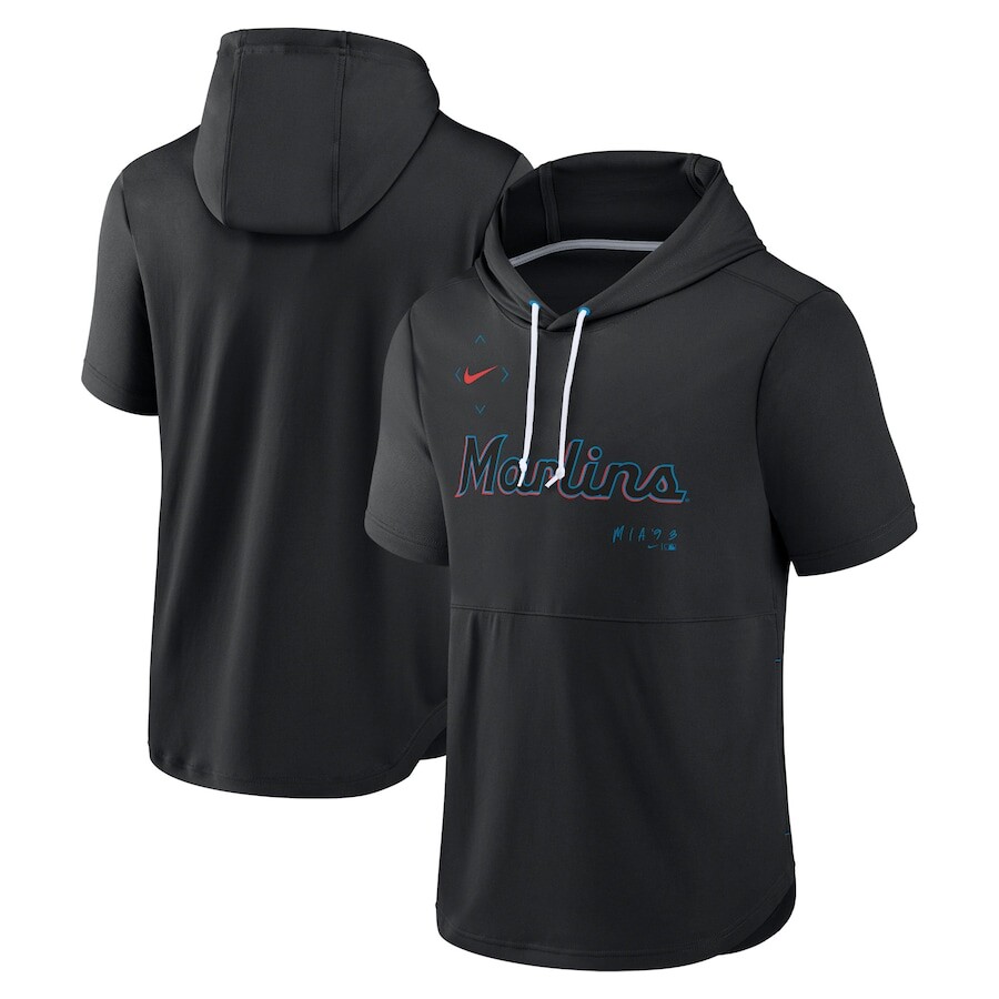 

Пуловер с капюшоном Nike Miami Marlins, черный