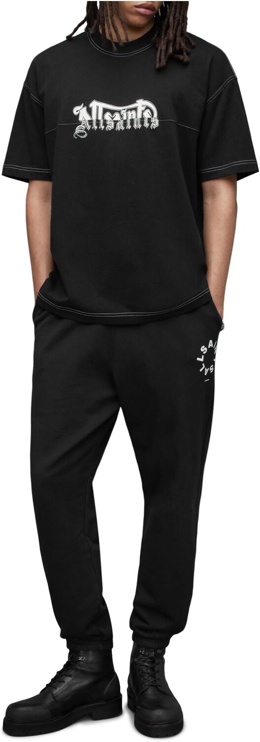 

Расколотая футболка с короткими рукавами AllSaints, цвет Jet Black/Fog White