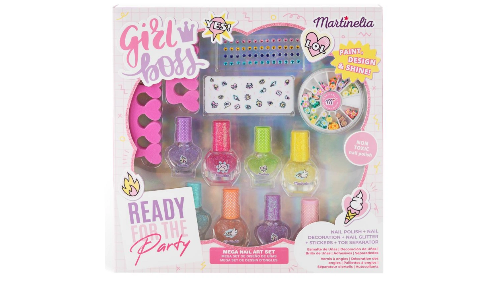 Набор мега-арта для ногтей supergirl Martinelia набор детских лаков для ногтей martinelia crush nail set duo pink 2 шт