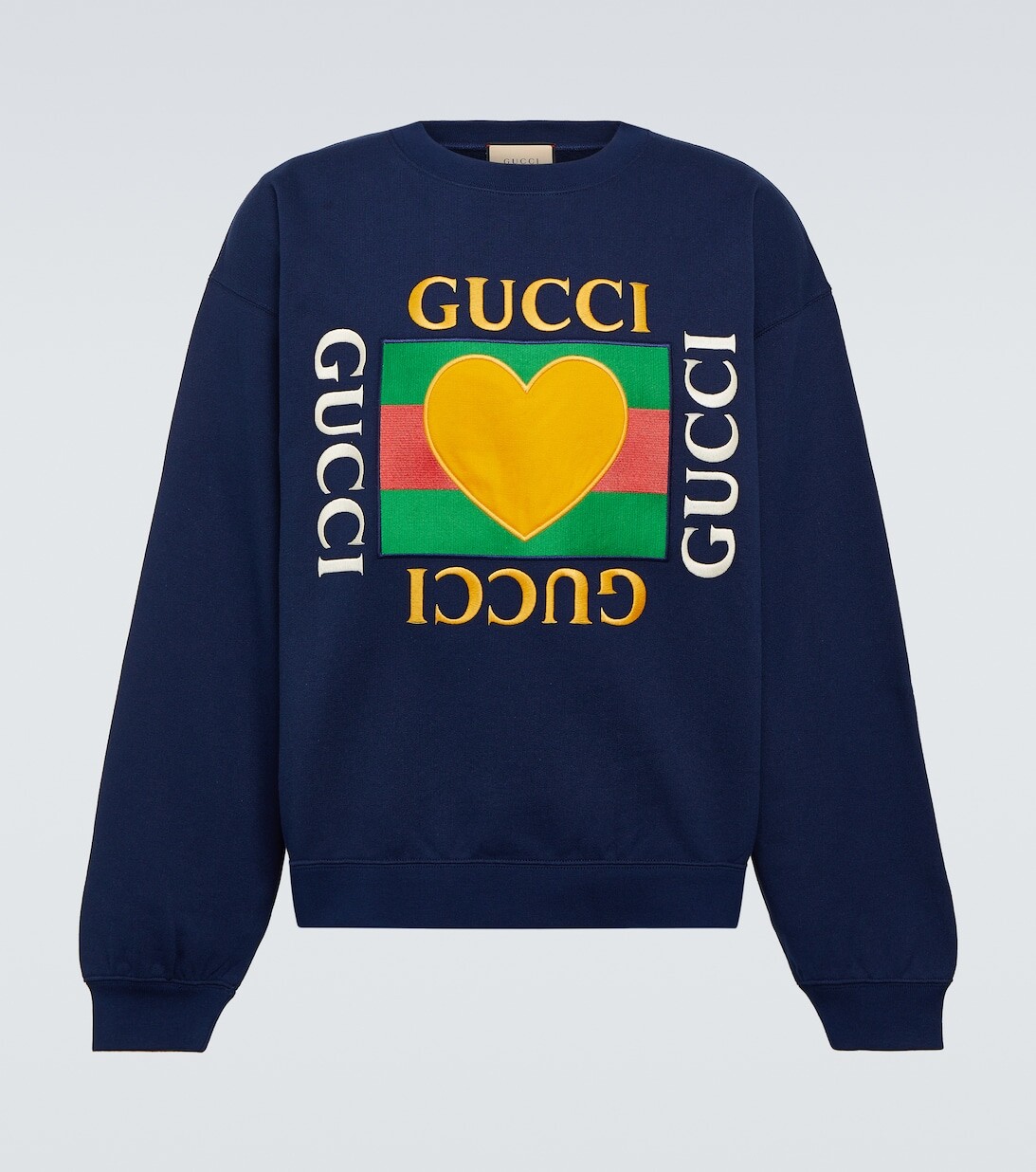 

Толстовка из хлопкового джерси с вышитым логотипом Gucci, синий
