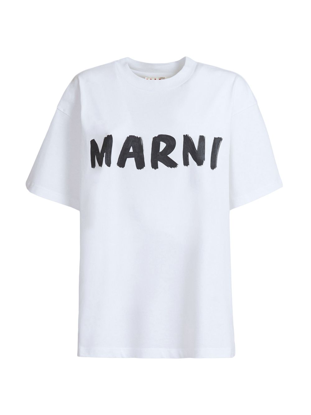 Футболка из хлопкового джерси с логотипом Marni, белый цена и фото