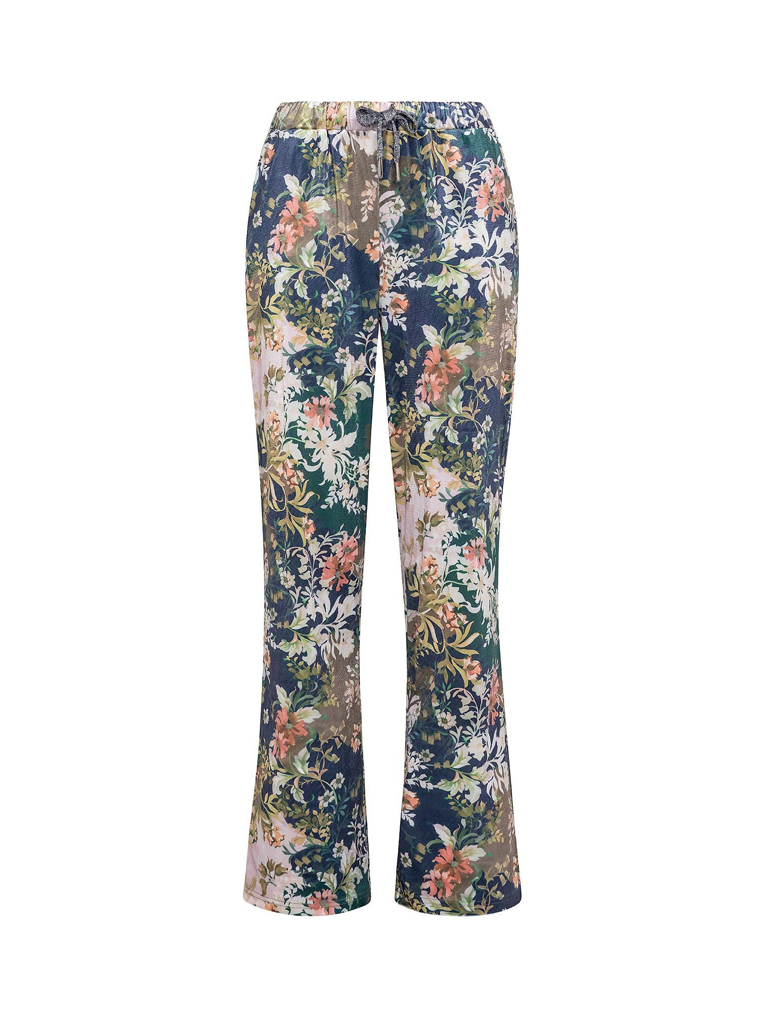 Велюровые брюки с цветочным принтом Koan Knitwear, мультиколор