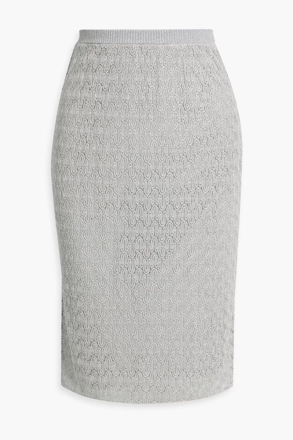 

Юбка металлизированной вязки крючком Missoni, серебро