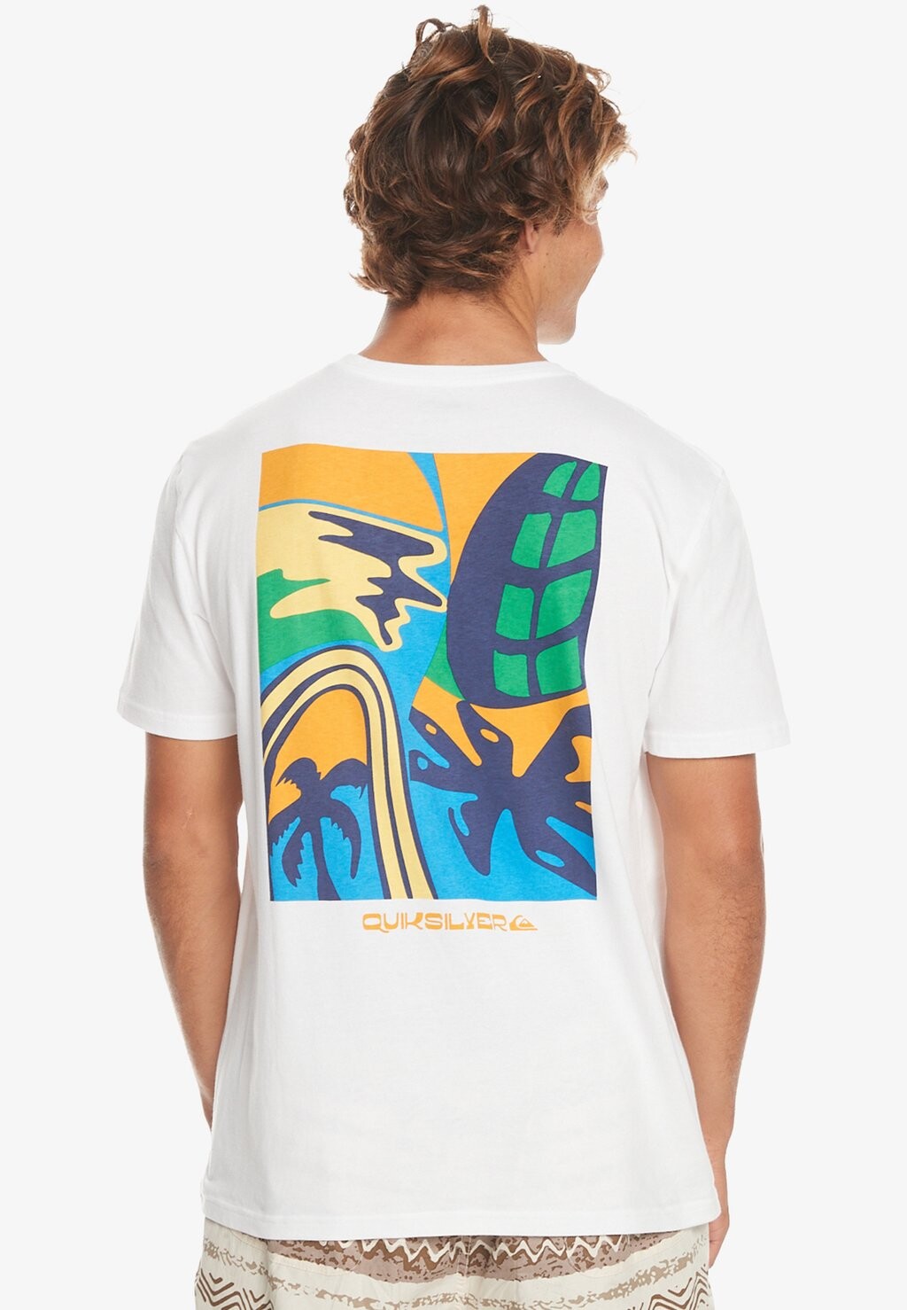 

Футболка с принтом Quiksilver, молочный, Серый