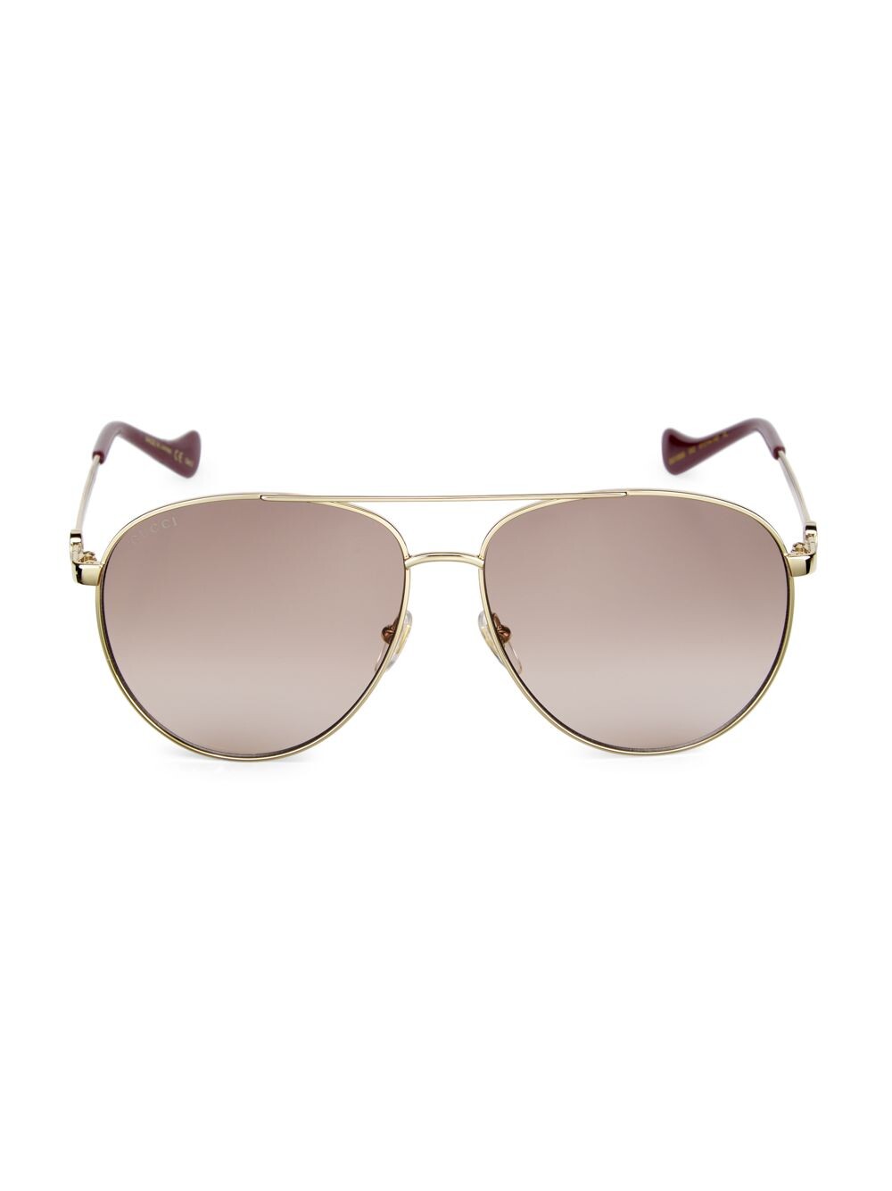 

Солнцезащитные очки-пилоты 61MM Gucci, золотой