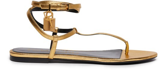 

Сандалии с замком Tom Ford, золотой