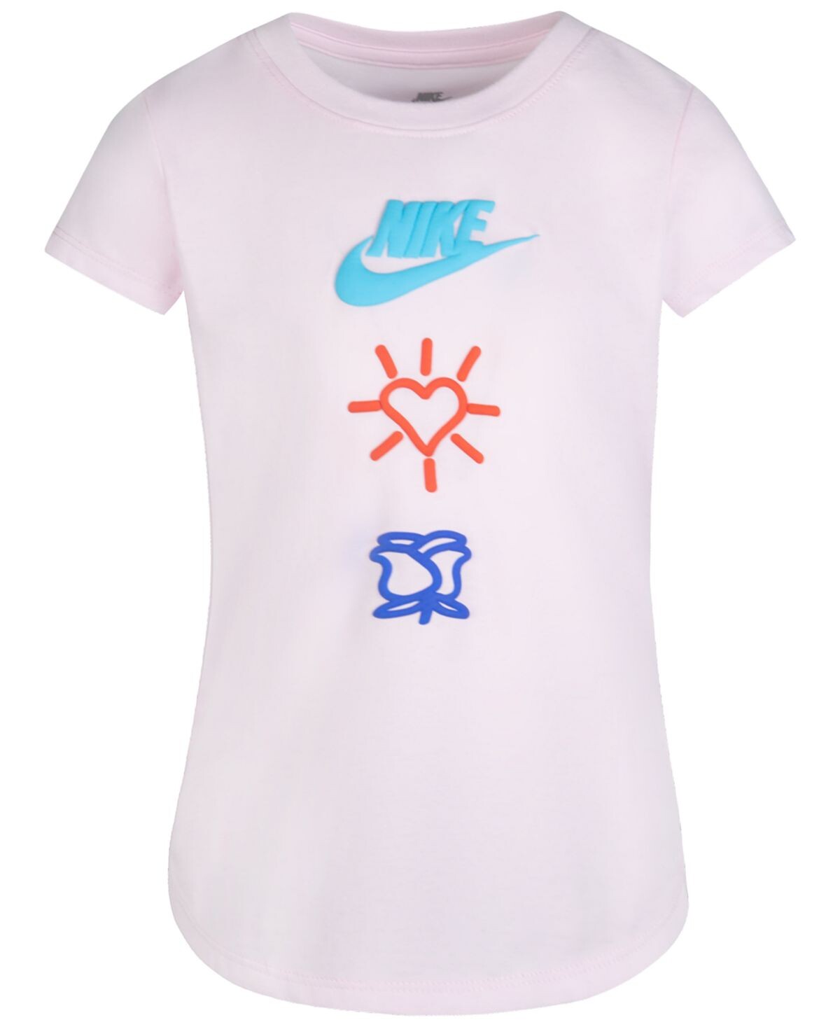 

Футболка с короткими рукавами для маленьких девочек Love Icon Stack Nike