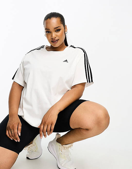 

Белая футболка с 3 полосками adidas Sportswear Plus Essential, Белый