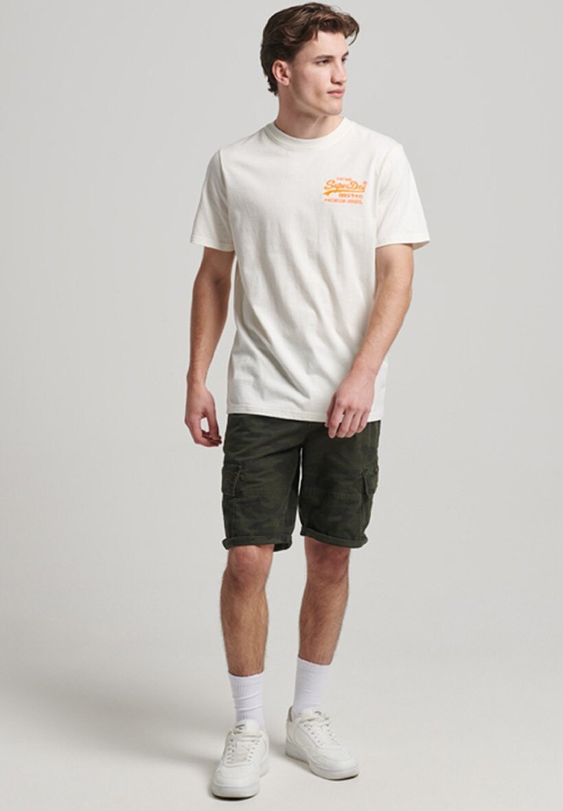 

Футболка с принтом Superdry, молочный, Белый