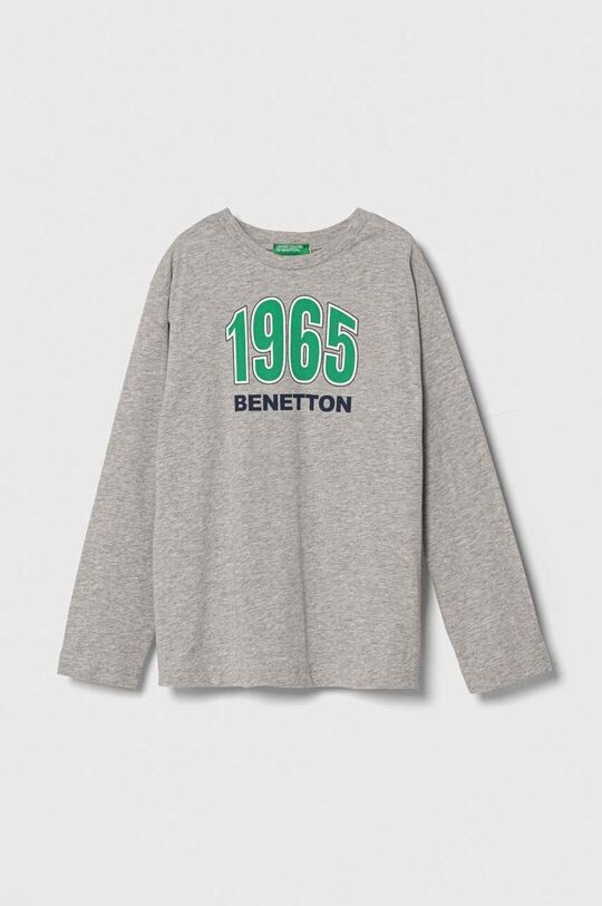 

United Colors of Benetton Детская хлопковая футболка с длинными рукавами, серый