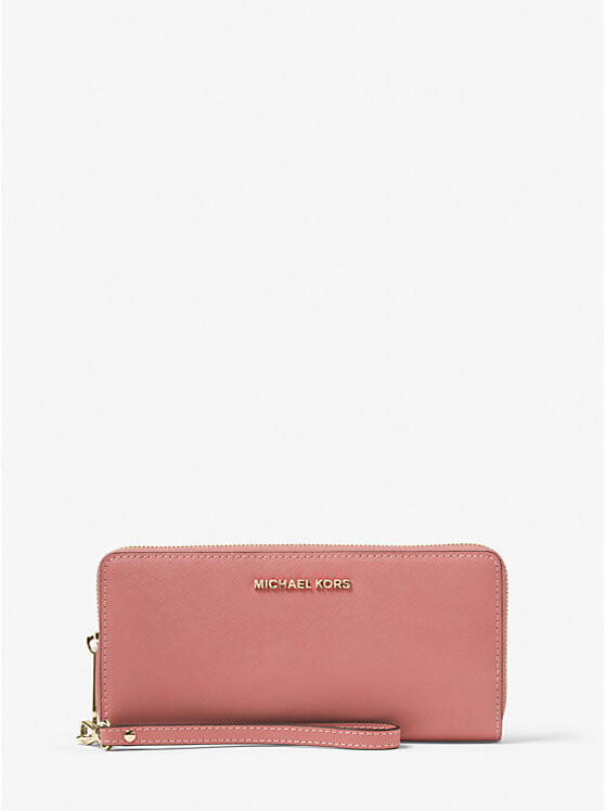 

Кожаный континентальный браслет Michael Kors, розовый