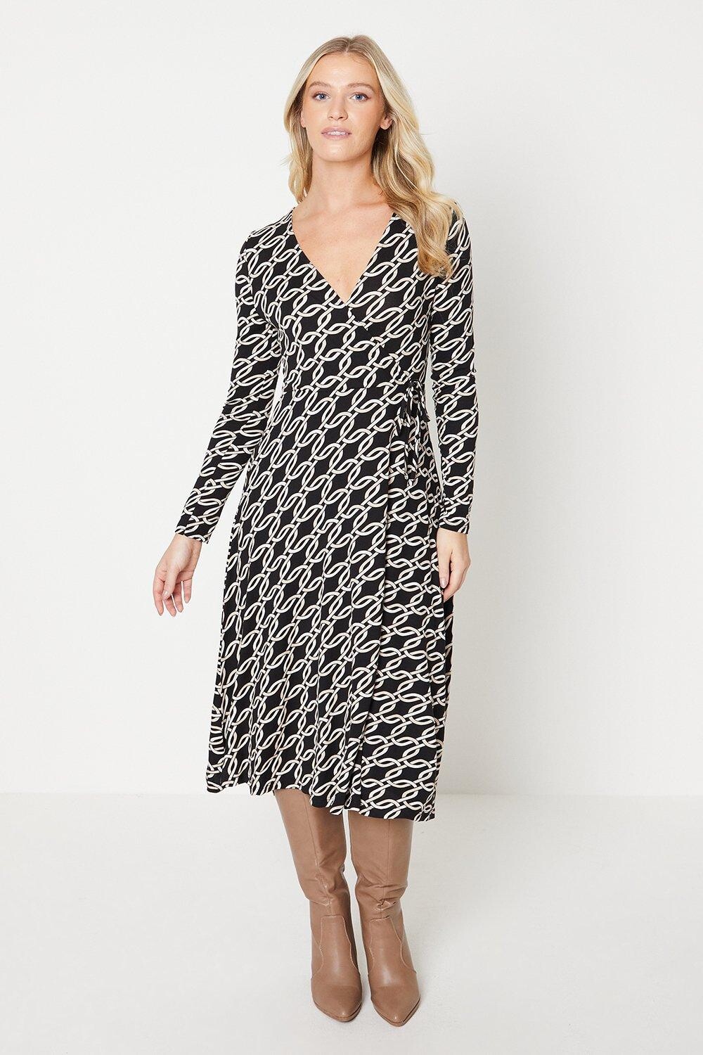 

Платье миди Mono Geo с запахом Dorothy Perkins, мультиколор