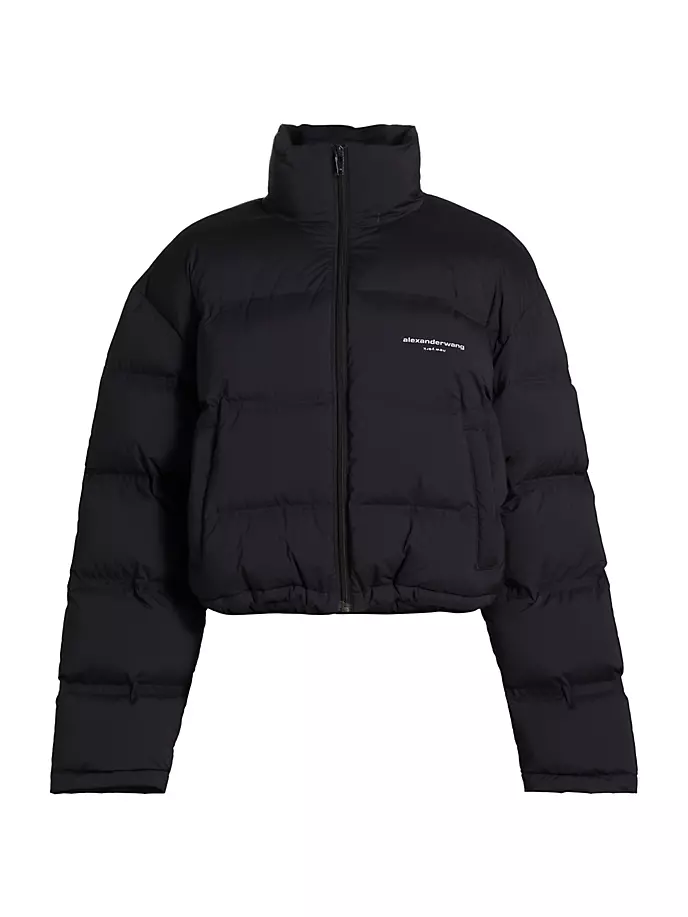 

Укороченная куртка-пуховик с логотипом Alexander Wang, черный