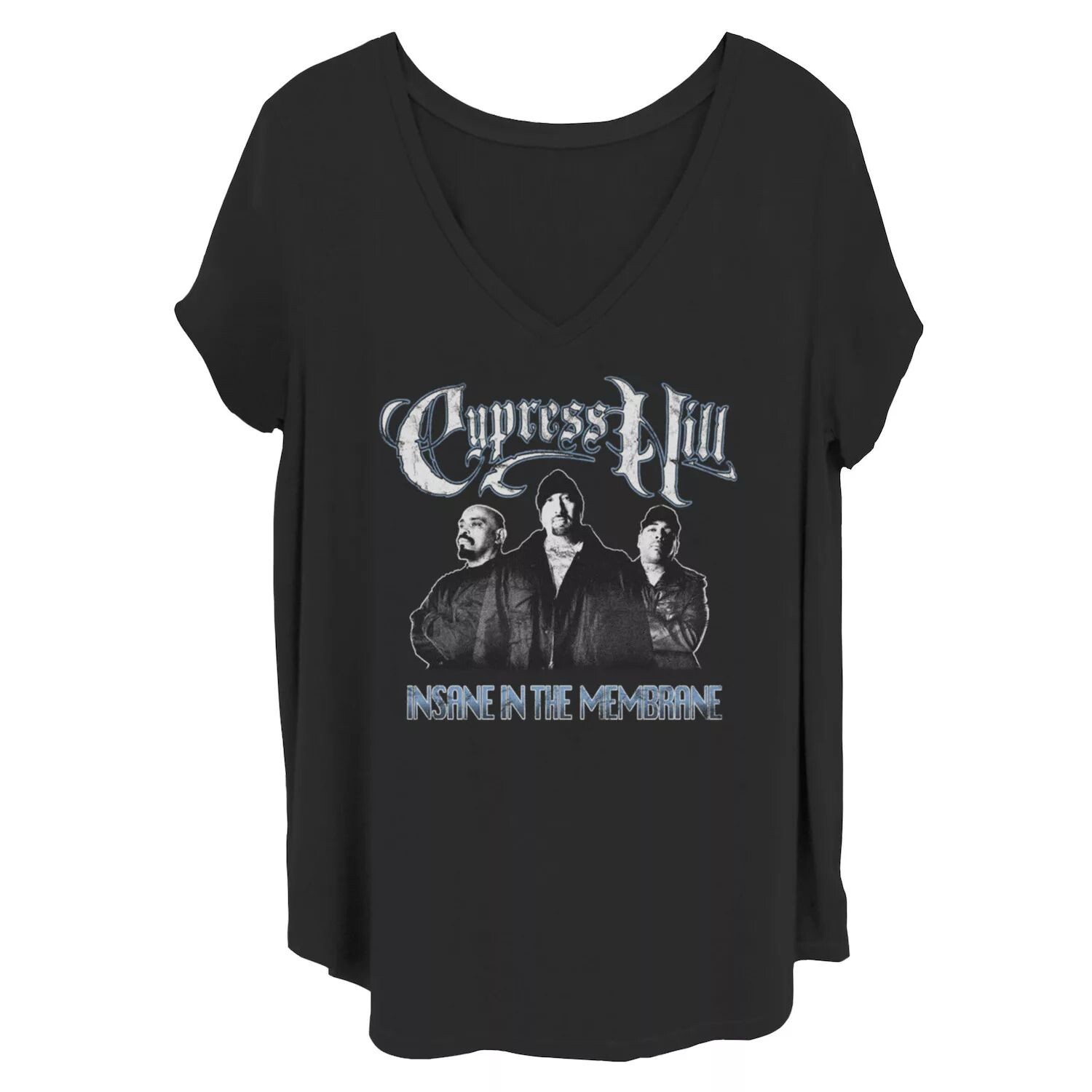 

Футболка Cypress Hill Insane in the Membrane с V-образным вырезом и графическим рисунком для юниоров больших размеров Licensed Character