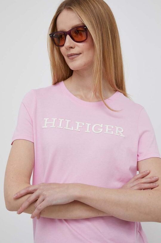 

Хлопковая футболка Tommy Hilfiger, розовый