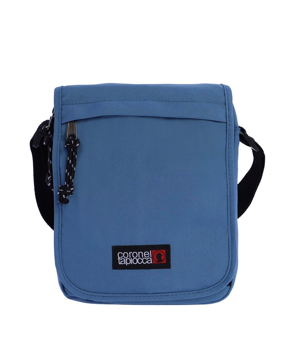 Голубая мужская сумка через плечо на молнии Coronel Tapiocca, светло-синий цена и фото