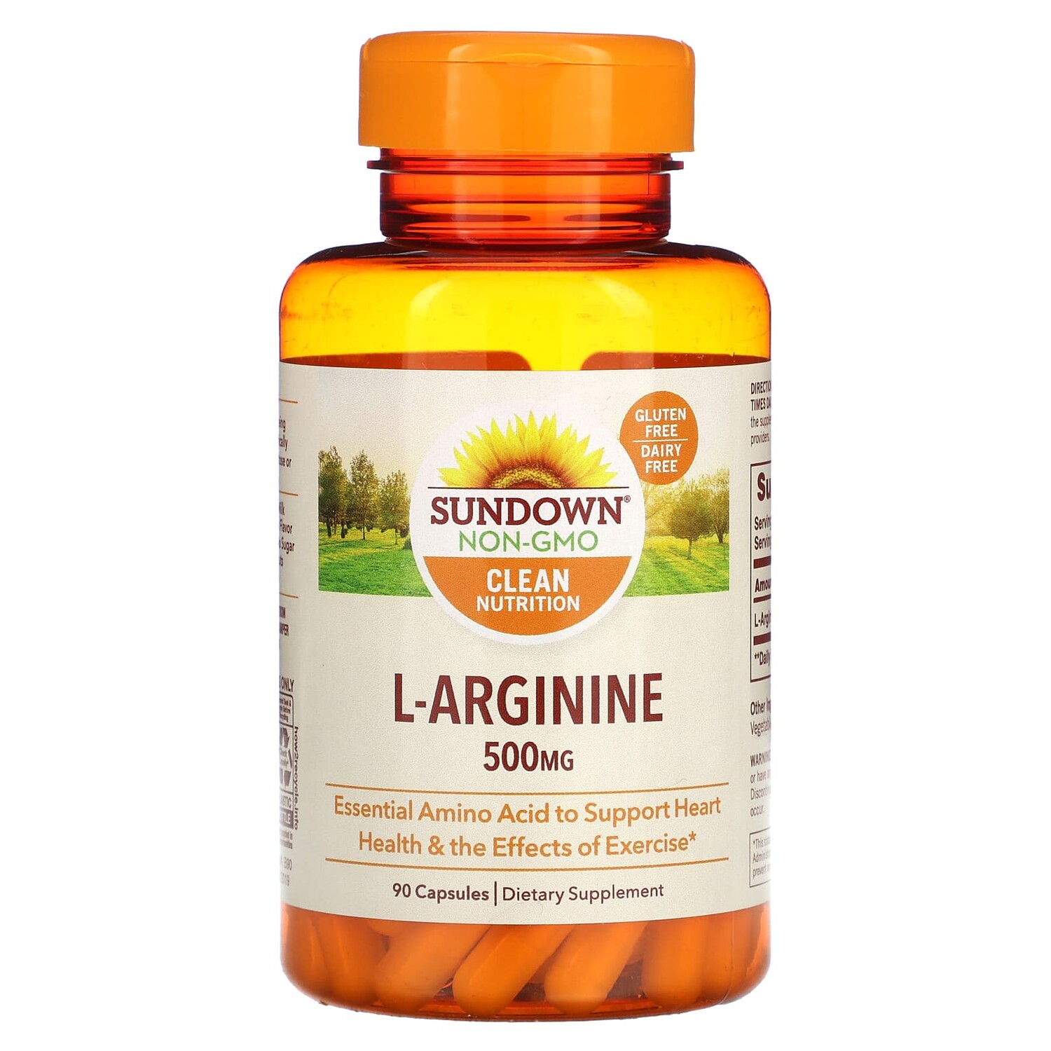 

L-аргинин, 500 мг, 90 капсул, Sundown Naturals