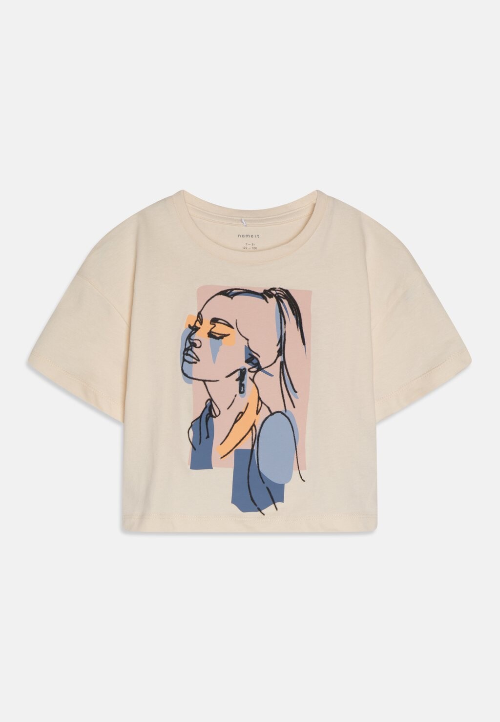 

Футболка с принтом NKFTOFFI CROPPED LOOSE FIT Name it, цвет buttercream
