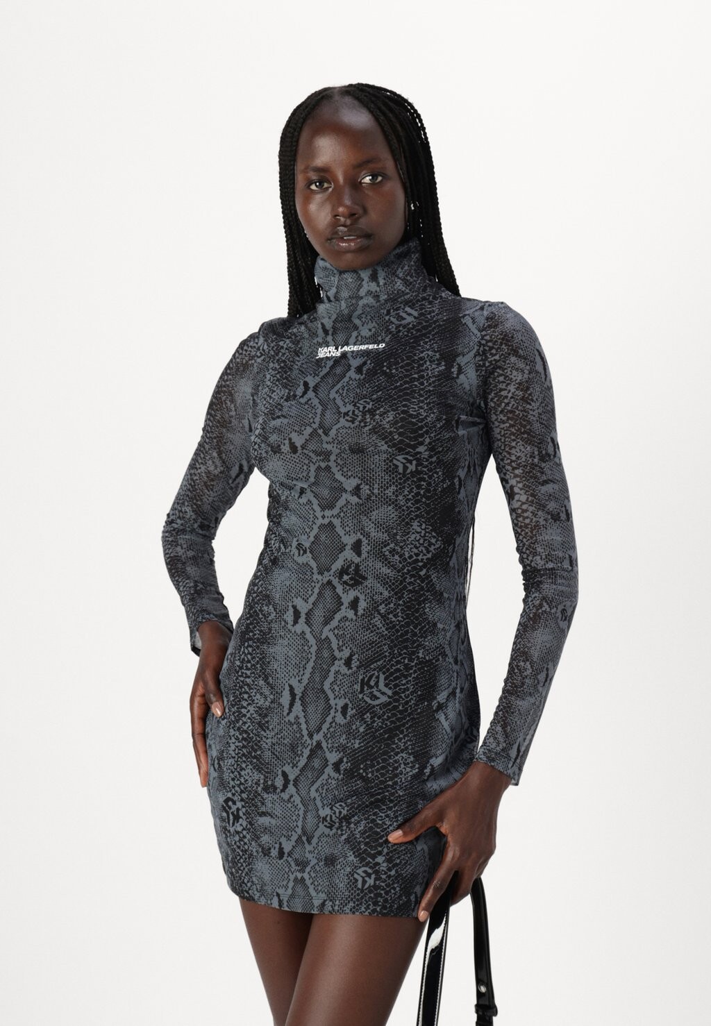 

Платье прямого кроя REPTILE SHORT DRESS Karl Lagerfeld, черный