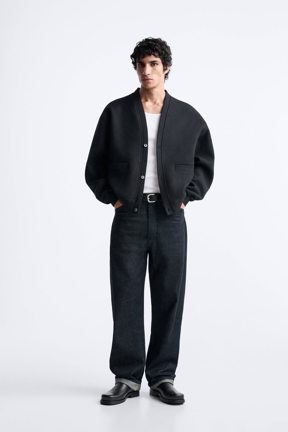 

Шерстяной кардиган ZARA, черный