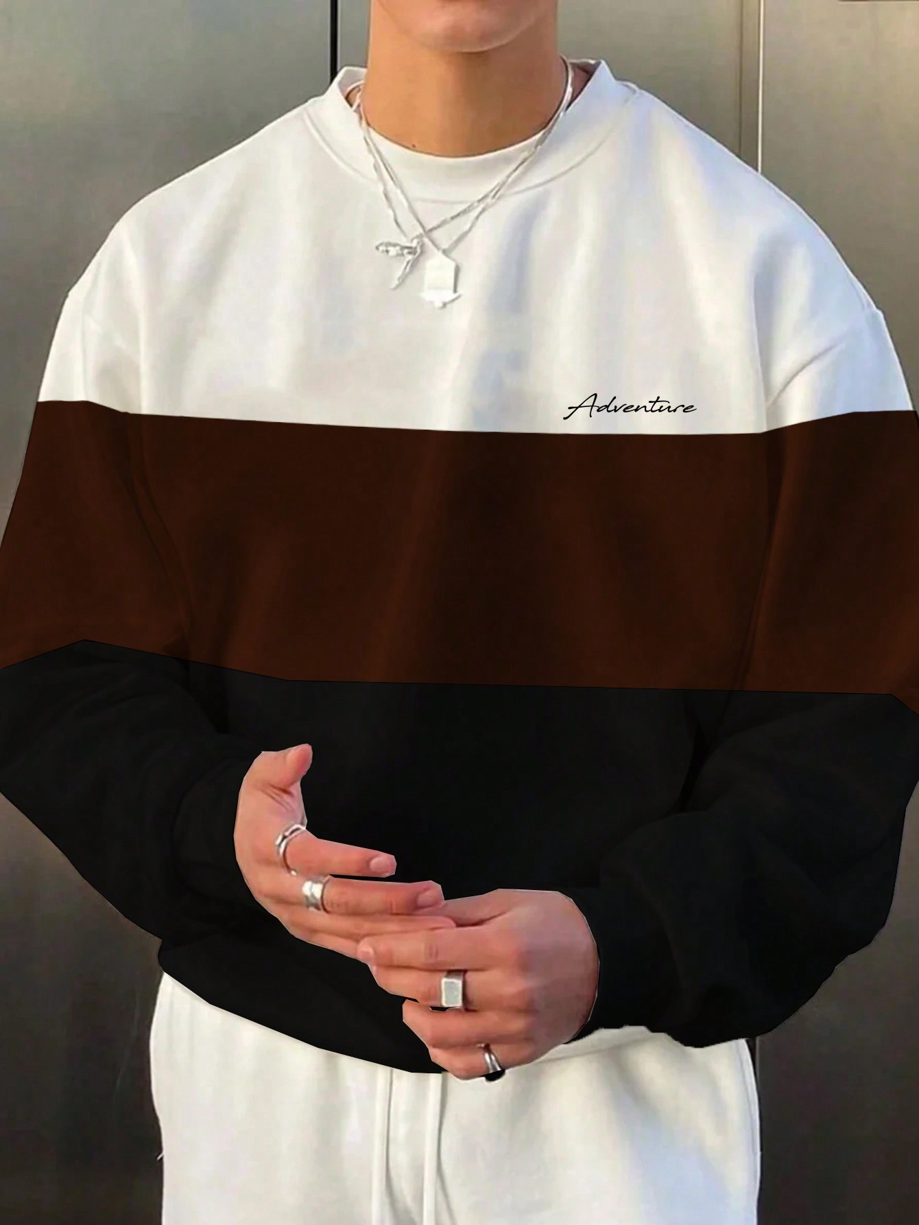 Мужской пуловер с длинными рукавами Manfinity Hypemode больших размеров с цветными блоками, многоцветный свитшот glock мужской с диагональной молнией повседневный пуловер с капюшоном и длинными рукавами весна осень
