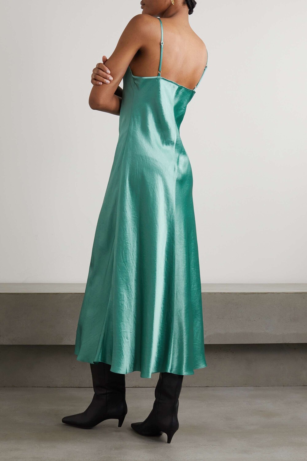 

MAX MARA атласное платье миди Leisure Onda, бирюзовый