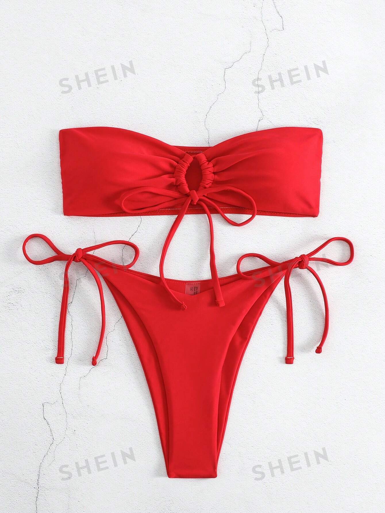 SHEIN Swim Basics, красный