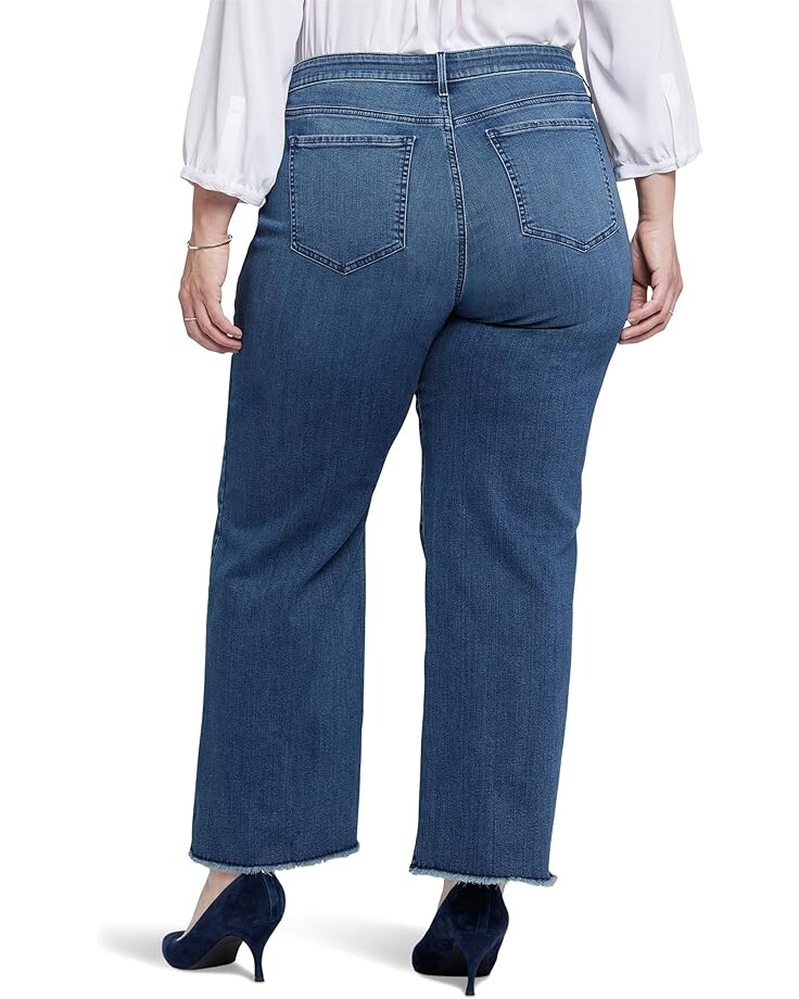 

Джинсы NYDJ Plus Size Teresa Wide Leg Ankle Fray Hems in Riverwalk, цвет Riverwalk