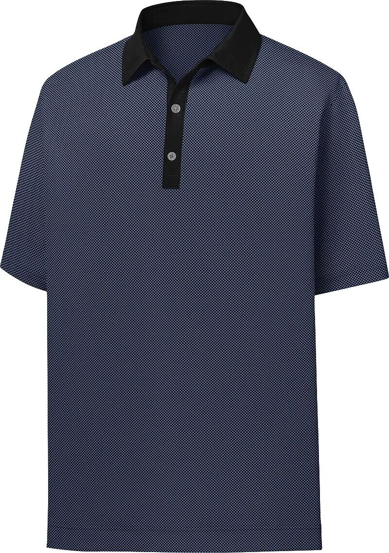 

Мужская рубашка-поло для гольфа с короткими рукавами и принтом FootJoy Lisle Minicheck, черный